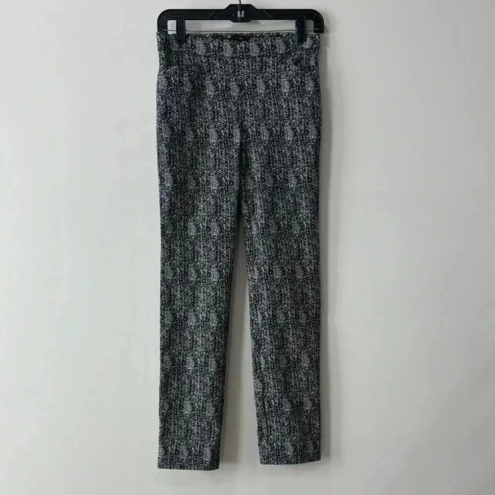 89th & Madison Black and White Print Pull On Pants Size S
